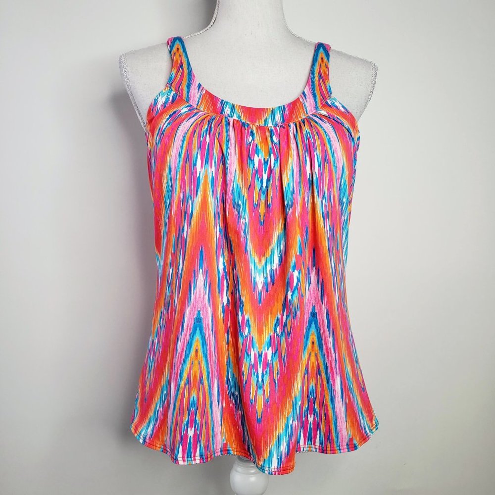 Coco Reef Wavy Retro Pattern Tankini Swim Top - Picture 1 of 9